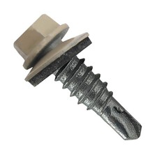 14 x 7/8" Surrey Beige - Stitch Tek Metal Roofing Screws Type 1 Drill Point -...