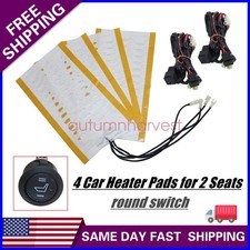 2 Seats 12v Universal Round Switch Seat Heaterheated Seat Kit4 Pads