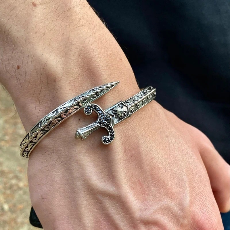 Pulsera Espada Retro Hombre Puño Abierto Vikingo Regalo Joyería