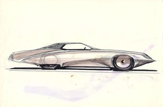 Original GM Buick Riviera Studio Vintage Drawing Sketch Concept /Will Collection