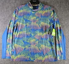 Googan Squad Shirt Mens Small Rainbow Hooded Long Sleeve Fishing Performance Tee