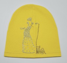 MARIV Girls  Cotton Blend Rhinestone Applique Yellow Hat Sz 2-4 Years NWT