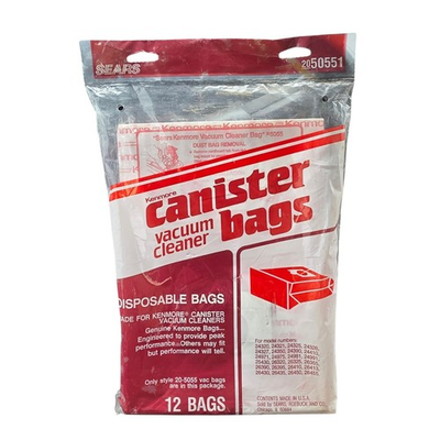 #ad #ad Kenmore 20 5055 Canister Vacuum Cleaner Disposable Bags 12 Pack Sears USA Made $15.99