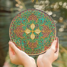 Mandala Floral Stained Glass Suncatcher Round Window Hanging Colorful Home Decor