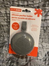Skip Hop Grab and Go Silicone Pacifier Holder Gray Dishwasher Safe Fits 2