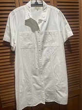 Madewell Denim Popover Dress Women's Size Medium in Pure White New With Tags!