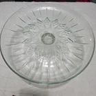 VTG 12” Glass Cake Stand – Anchor Hocking Style – Clear Pressed Pedestal Plate