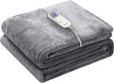 Heated Blanket Electric Throw 72" x 84" Full Size with 10 Heating Levels