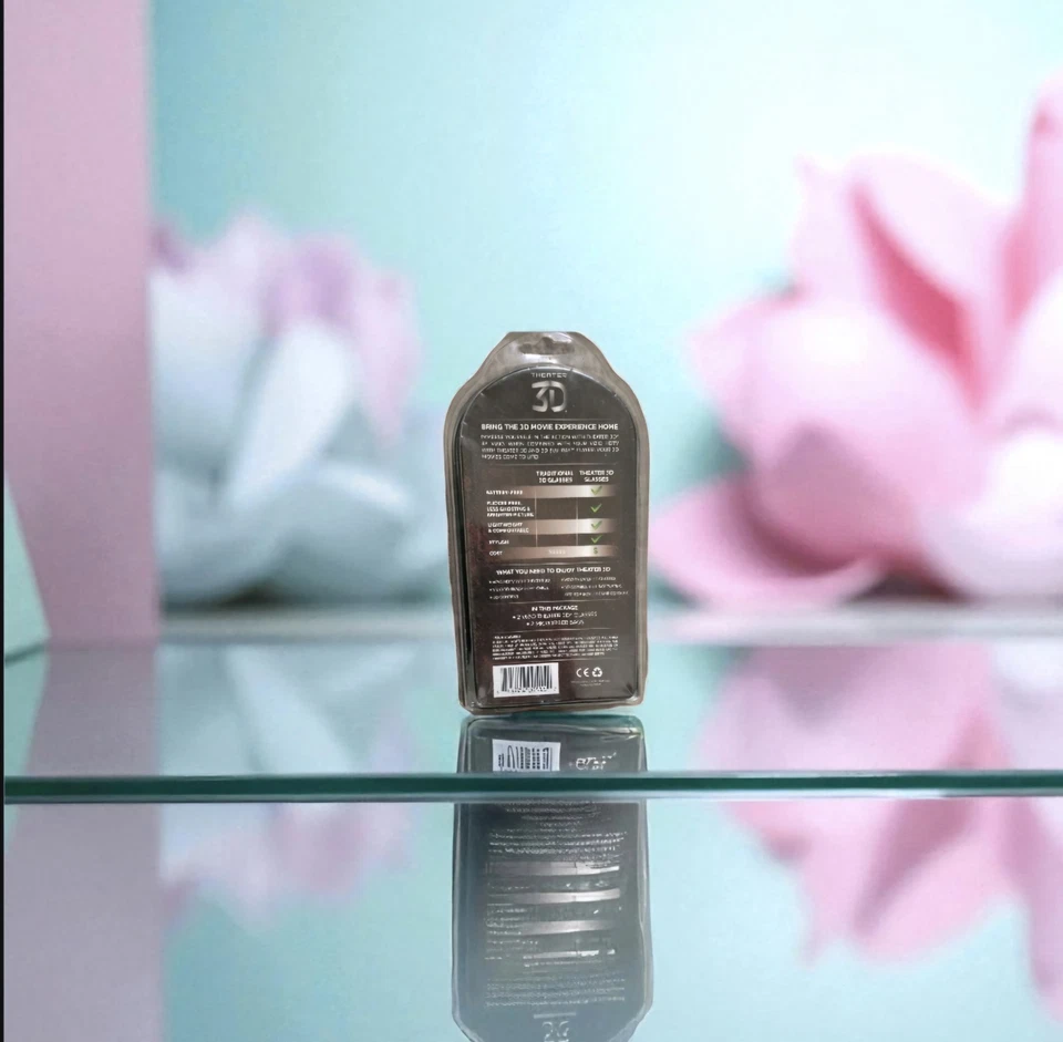 Paquete de 2 gafas 3D de cine en casa Vizio bolsas de microfibra negras experiencia de película 3D Foto 2 de 2