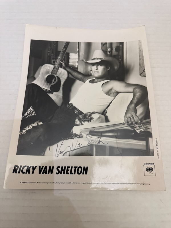 Vintage Ricky Van Shelton Autographed Photograph Country Singer