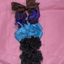 Girls Bow Hair Accessories Set Multicolor Fabric Flower Beaded One Size