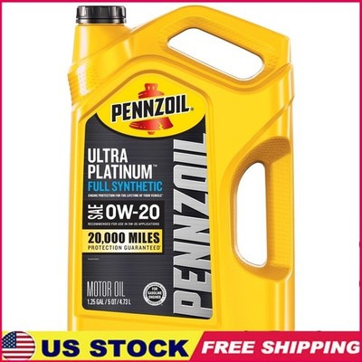 Full Synthetic 0W-20 Motor Oil Engine Protection Fuel Economy Sludge Control New