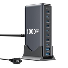 1000W USB C Charger Block,10Port USB C GaN Multiple Port Charging Station