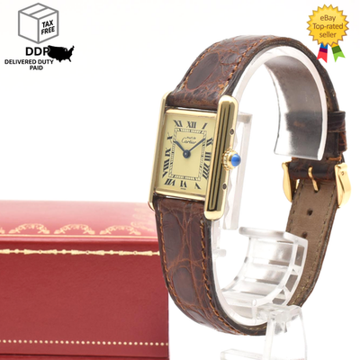 Vintage [N MINT] Must de Cartier Tank 5057001 Vermeil SM  display picture 3