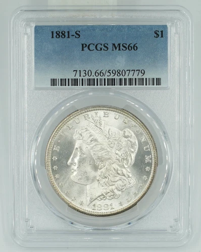 1881-S PCGS MS66 Morgan Silver Dollar Blast White