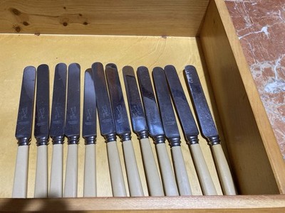 Vintage Sheffield Viner & Hall Knife Set   12 Pieces   Firth-Brearley Stainless