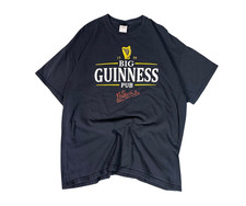 Y2K Big Guinness Pub T Shirt Irish Harp Beer Graphic Tee XL Black