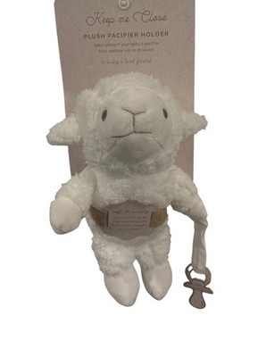 Keep me Close Plush Pacifier Holder White Lamb Sheep LP-8007 New