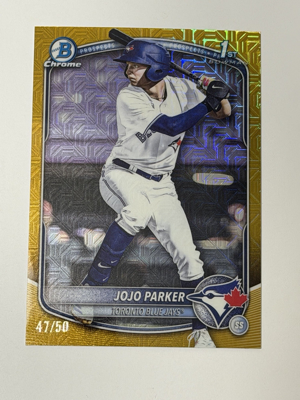 2025 Bowman Draft Chrome Jojo Parker 1st Bowman Gold Mojo Refractor /50 #BDC-8