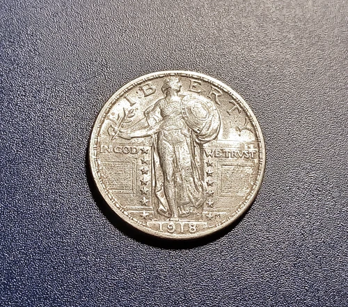 Choice AU 1918-D Standing Liberty Quarter
