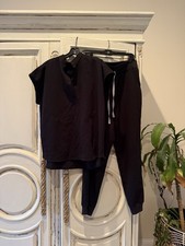FIGS WOMENS SCRUB RAFAELA TOP LARGE ZAMORA JOGGERS SET SIZE EXTRA LARGE Black