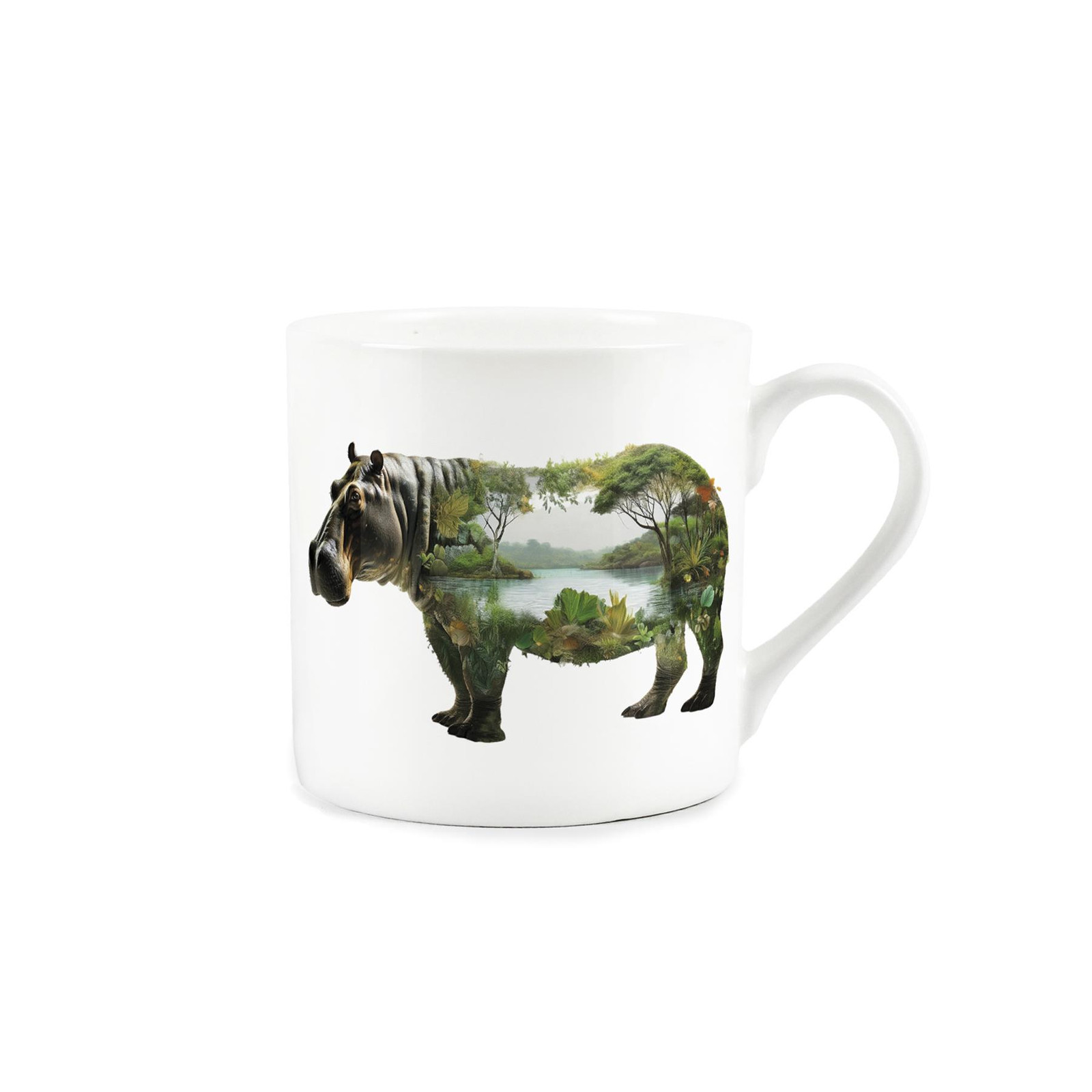 Surreal Hippo Bone China Cup - Wild Safari Animals & Landscapes Mug Gifts