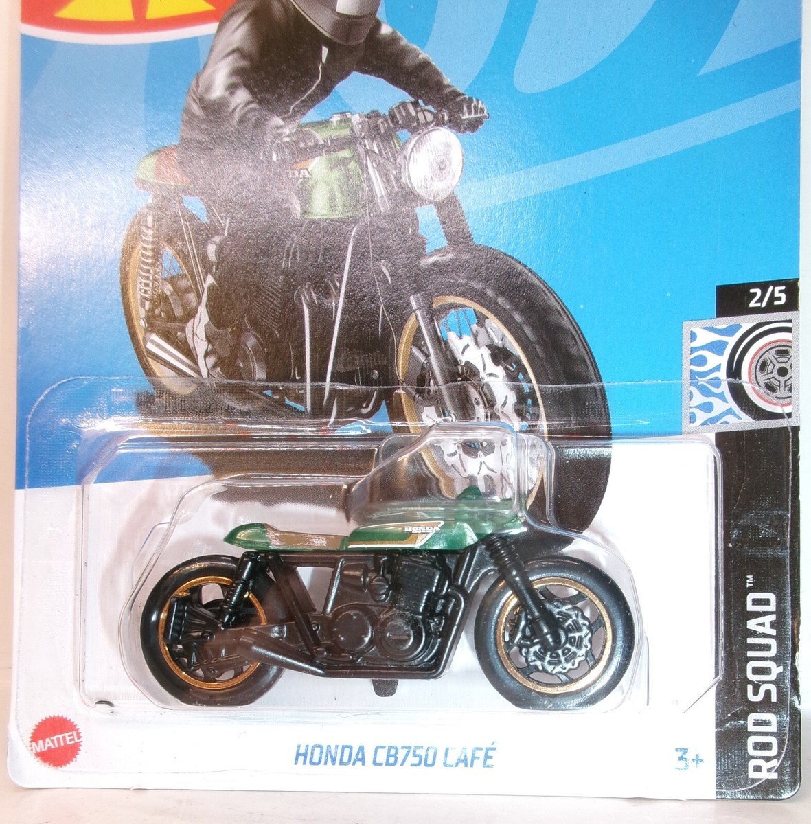 2024 Hot Wheels Rod Squad Honda CB750 Café verde MCCR 2024 Hot Wheels Rod Squad Honda CB750 Café verde MCCR
