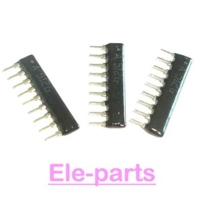 50 PCS A09-512G SIP-9 A09-512 5.1K ohm 8 Commoned Resistor Network Array 9 PIN