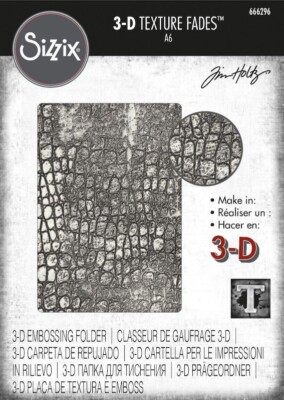 Sizzix 3-D Texture Fades Embossing Folder - 666296 Reptile by Tim Holtz