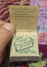Vintage Full Feature Primex Mills Feed, Seed, & Coal Advertising Matchbook NOS