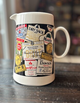 Bollinger-DrySack Multiple Liquor Ceramic Vintage Bar/Pub Pitcher