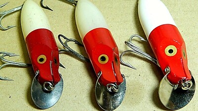 ABU　HI-LO Vintage Abu Red Head White & Yellow Shore Hi Lo Lure Pair For Sale