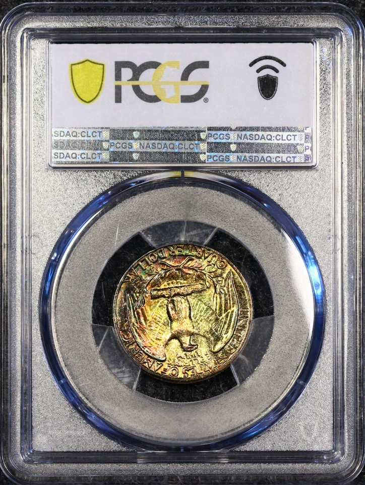 Registry Quality PCGS MS67 1958 P Washington Quarter 25c Rainbow Toned PQ Color - Image 4 of 4