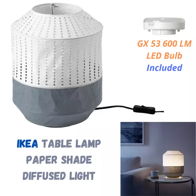 IKEA MAJORNA Table lamp Paper Diffused w/ GX53 600LM LED | eBay