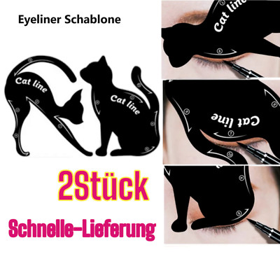 2x Eyeliner Schablone Set Makeup 6 in 1 Schnell Lidstrich Former Cat Augen DE