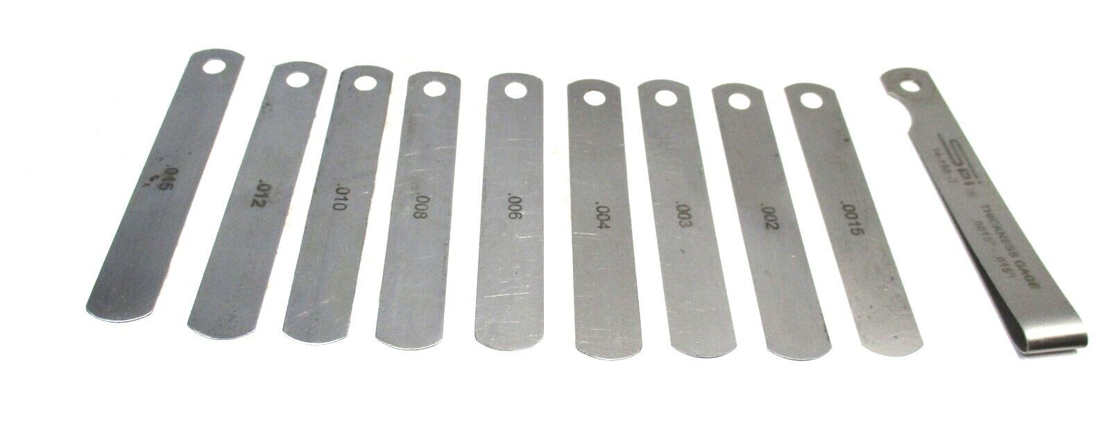 SPI (14-150-7) .0015" to .015" 9 Piece Parallel 3" x 1/2" Feeler Gage Set