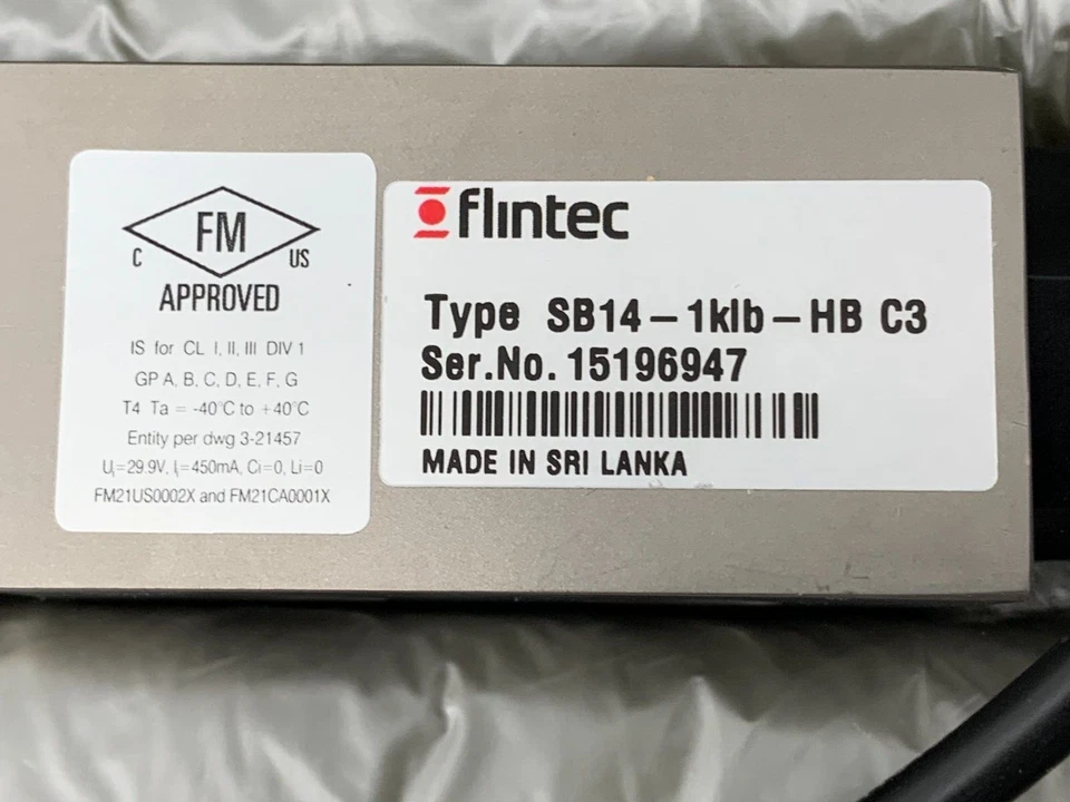 Flintec SB14-1klb-HB C3 Single Ended Beam Loadcell Cap. 10,000lb @2.000111mV/V - Image 2 of 4