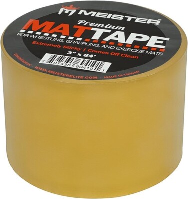 Meister Premium Mat Tape for Wrestling, Grappling and Exercise Mats - Clear - 4 