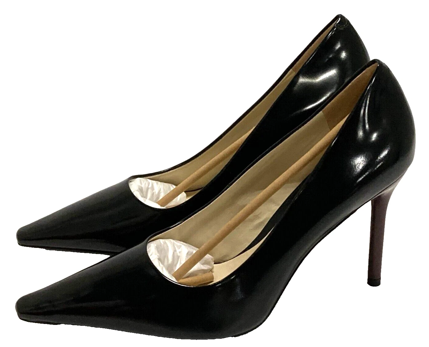 Tory Burch donna tacco rotto pompa pelle di agnello perfetto nero carmine scuro taglia 11