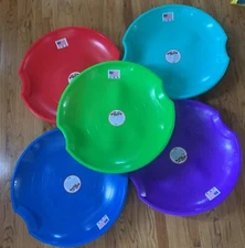 LOT OF 5 Paricon Assorted Color 26" Flexible Flyer Plastic Snow Sled Disc