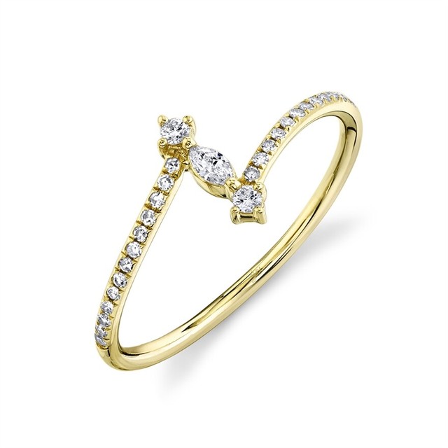14K Yellow Gold Marquise Diamond Twist Wrap Ring Minimalist Right Hand Statement eBay