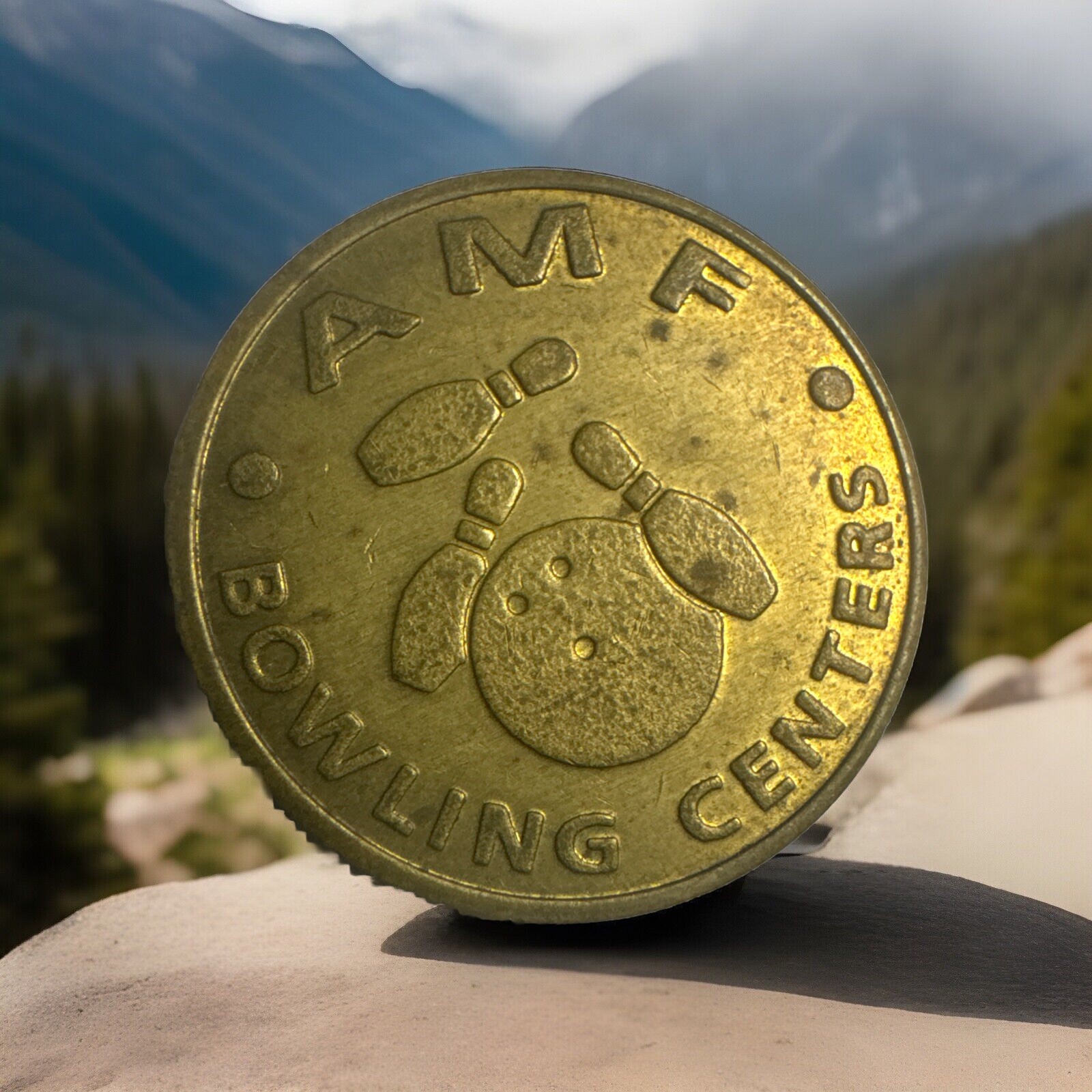 Vintage AMF Brass Bowling Center Arcade Game Token Collectible Coin ...