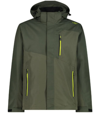 CMP men's winter jacket 3in1 functional jacket jacket zip hood olive green size 48 New