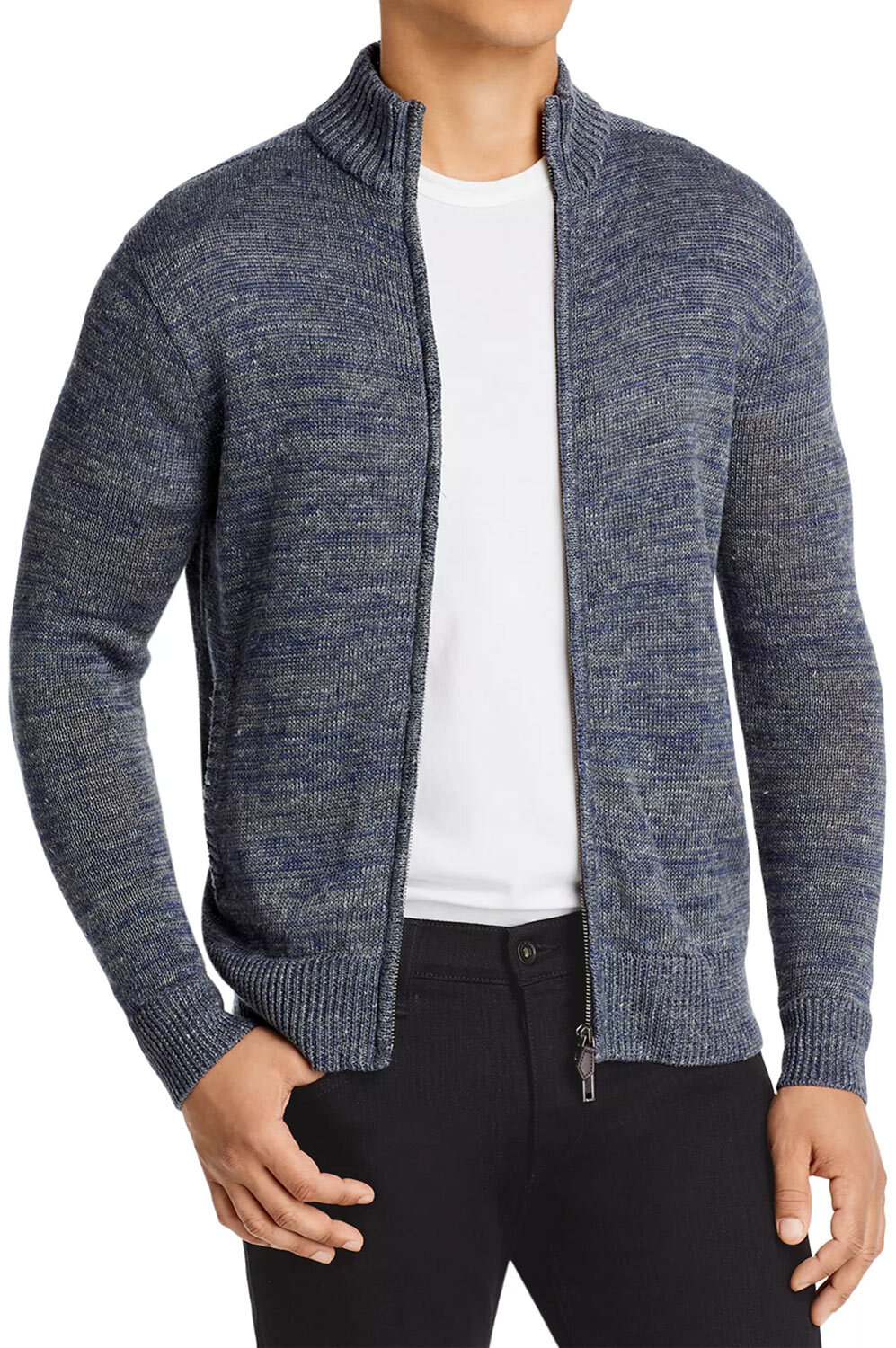 В мужском магазине Льняной меланжевый вязаный свитер на молнии XXL Серыйтемно-синий - 248 новозеландских долларов 11690₽