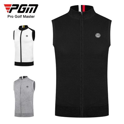 PGM Sleeveless Wool Men Golf Jacket Warm Soft Sports Vest Stand Collar Waistcoat