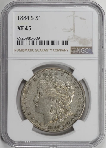 1884-S Morgan Silver Dollar $1 NGC XF45 [BN009]
