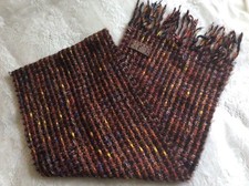 Women's Made in Italy Virgin Wool Multicoloured Woven Fringe Wrap Shawl Scarf