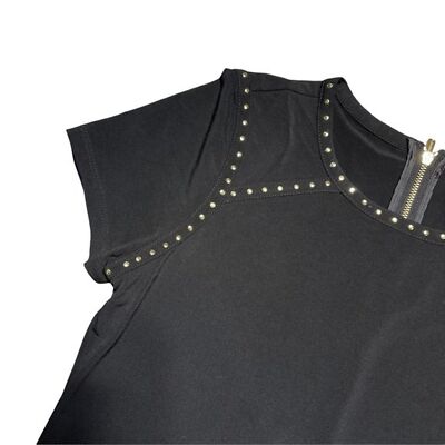black dress red shoes gold jewelry ALWAYS ENDEARING COMBINATION MINI DRESS