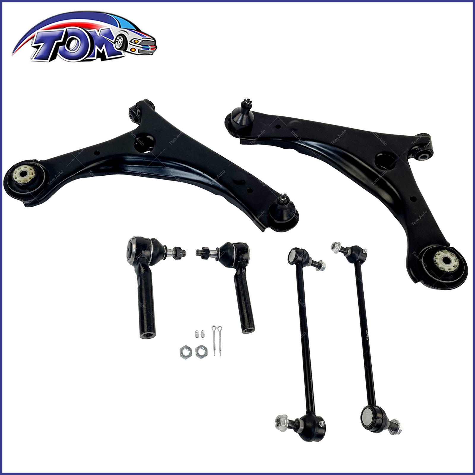 6Pcs Front Control Arms Tie Rod Sway Bar Link for 0819 Dodge Grand