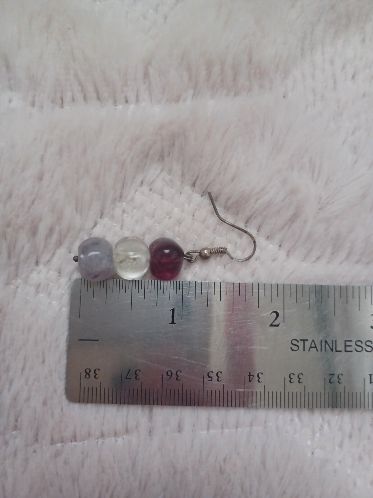 Handmade Multicolor Triple Fluorite Gemstone Bead… - image 4